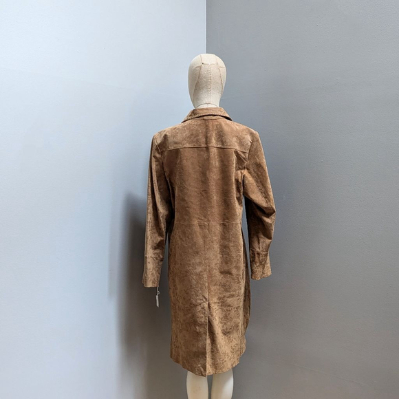 Tyler Boe Suede Patterned Light Brown Coat -Size 12 - New - Picture 3 of 9